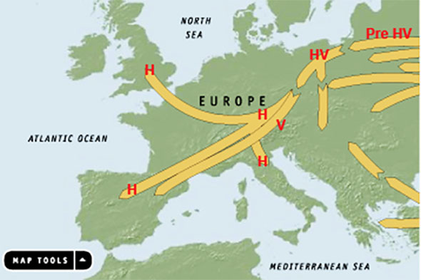 Llegada y distribución del Haplogrupo H en Europa